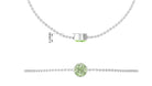 Bezel Set Round Green Sapphire Solitaire Chain Bracelet Green Sapphire - ( AAA ) - Quality - Rosec Jewels