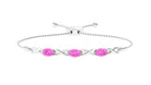 Oval Shape Pink Sapphire Infinity Link Bolo Bracelet Pink Sapphire - ( AAA ) - Quality - Rosec Jewels