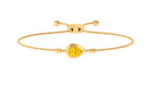 Pear Cut Solitaire Yellow Sapphire Simple Bolo Bracelet Yellow Sapphire - ( AAA ) - Quality - Rosec Jewels