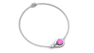 Simple Round Pink Sapphire Infinity Chain Bracelet Pink Sapphire - ( AAA ) - Quality - Rosec Jewels