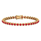 Lab Grown Ruby Classic Tennis Bracelet Lab Created Ruby - ( AAAA ) - Quality - Rosec Jewels