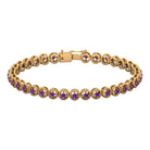 Amethyst Unisex Tennis Bracelet with Twisted Rope Detailing Amethyst - ( AAA ) - Quality - Rosec Jewels