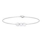 Round Lab Grown Diamond Three Stone Chain Bracelet Lab Grown Diamond - ( EF-VS ) - Color and Clarity - Rosec Jewels