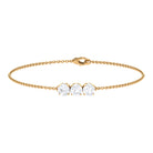 Round Lab Grown Diamond Three Stone Chain Bracelet Lab Grown Diamond - ( EF-VS ) - Color and Clarity - Rosec Jewels