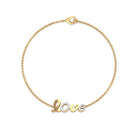 Surface Prong Set Diamond Love Chain Bracelet Diamond - ( HI-SI ) - Color and Clarity - Rosec Jewels