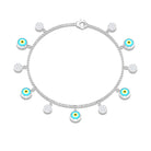 Diamond Evil Eye Chain Charm Bracelet Diamond - ( HI-SI ) - Color and Clarity - Rosec Jewels