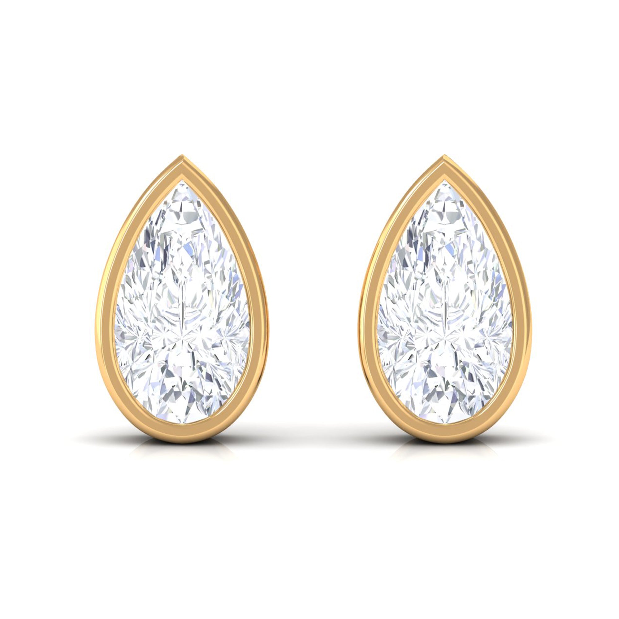 Solitaire 1/4 CT Pear Cut Diamond Stud Earrings Diamond - ( HI-SI ) - Color and Clarity - Rosec Jewels