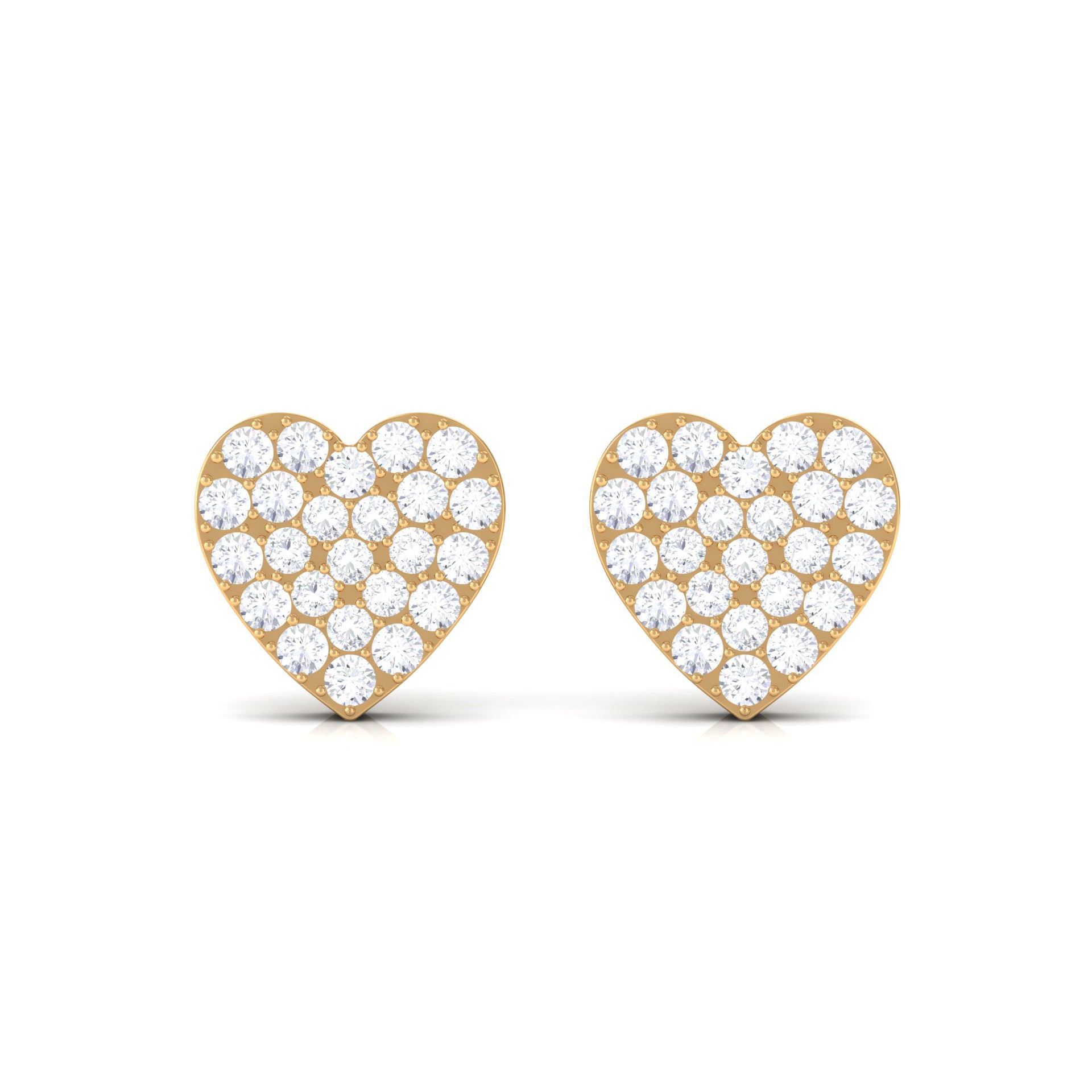 0.25 CT Natural Diamond Heart Stud Earrings in Gold Diamond - ( HI-SI ) - Color and Clarity - Rosec Jewels