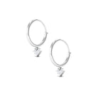 1/2 CT Princess Cut Diamond Heart Drop Hoop Earrings Diamond - ( HI-SI ) - Color and Clarity - Rosec Jewels