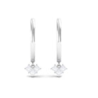 1/2 CT Princess Cut Diamond Heart Drop Hoop Earrings Diamond - ( HI-SI ) - Color and Clarity - Rosec Jewels