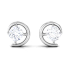 1/2 CT Certified Zircon Solitaire Stud Earrings in Prong Setting Zircon - ( AAAA ) - Quality - Rosec Jewels