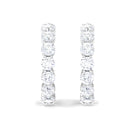 1.75 CT Round Cubic Zirconia Simple Half Hoop Earrings Zircon - ( AAAA ) - Quality - Rosec Jewels