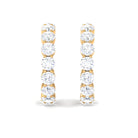 1.75 CT Round Cubic Zirconia Simple Half Hoop Earrings Zircon - ( AAAA ) - Quality - Rosec Jewels