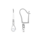 1/2 CT Genuine Diamond Teardrop Hoop Earrings Diamond - ( HI-SI ) - Color and Clarity - Rosec Jewels