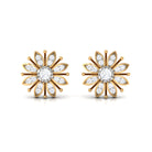 1/4 CT Contemporary Diamond Snowflake Stud Earrings Diamond - ( HI-SI ) - Color and Clarity - Rosec Jewels