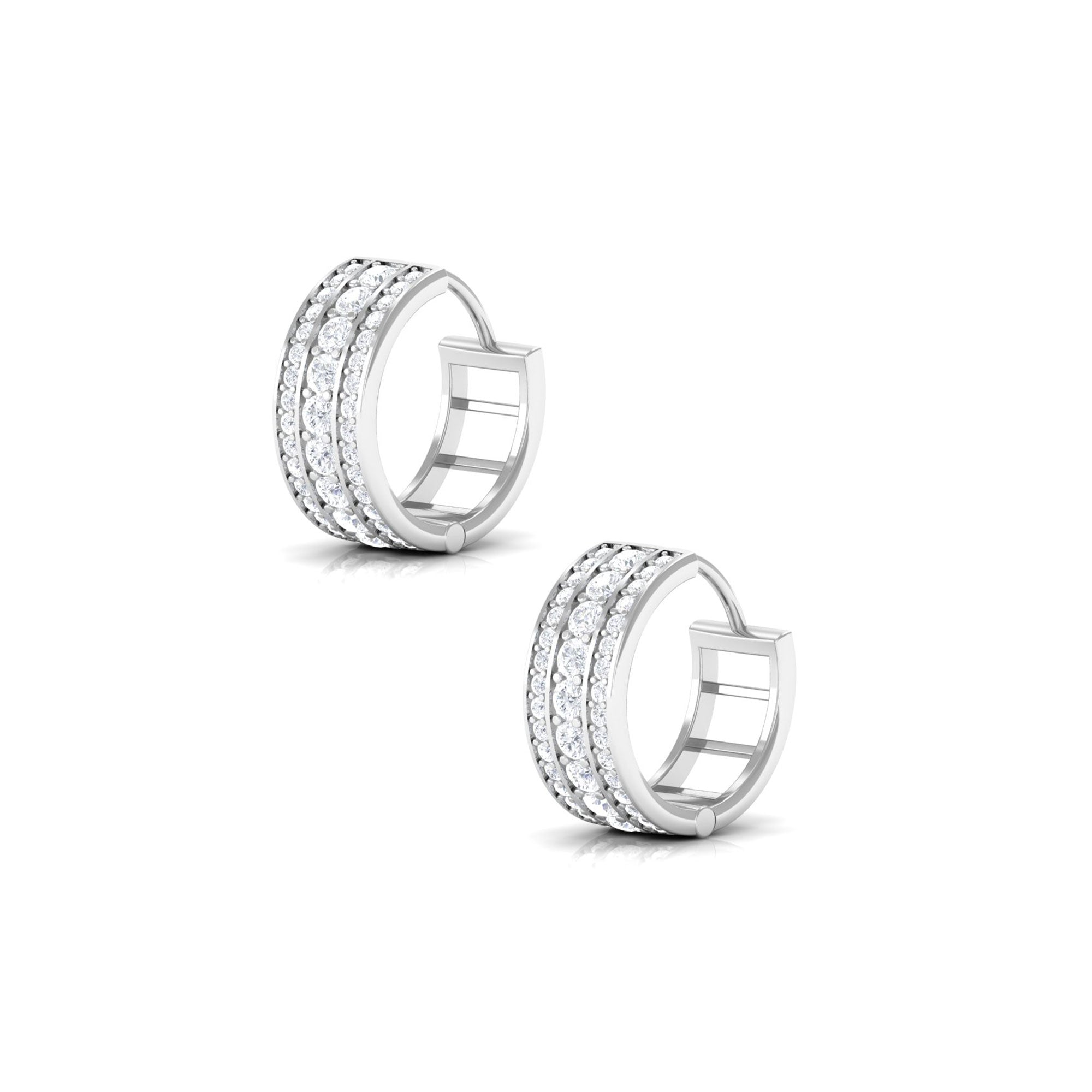 1.25 CT Round Cut Cubic Zirconia Small Hoop Earrings in Gold Zircon - ( AAAA ) - Quality - Rosec Jewels