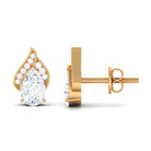 2 CT Classic Cubic Zirconia Stud Earrings in Gold Zircon - ( AAAA ) - Quality - Rosec Jewels