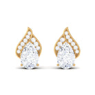 2 CT Classic Cubic Zirconia Stud Earrings in Gold Zircon - ( AAAA ) - Quality - Rosec Jewels