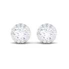 1.25 CT Round Zircon Antique Halo Stud Earrings Zircon - ( AAAA ) - Quality - Rosec Jewels