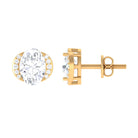 3 CT Cubic Zirconia Stud Earrings with Screw Back Zircon - ( AAAA ) - Quality - Rosec Jewels