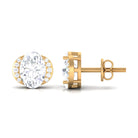 3 CT Cubic Zirconia Stud Earrings with Screw Back Zircon - ( AAAA ) - Quality - Rosec Jewels