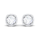 2.25 CT Classic Zircon Stud Earrings with Halo Zircon - ( AAAA ) - Quality - Rosec Jewels