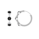 1.25 CT Bezel Set Created Black Diamond Hinged Hoop Earrings with Diamond Lab Created Black Diamond - ( AAAA ) - Quality - Rosec Jewels