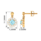 1.25 CT Sky Blue Topaz and Diamond Floral Halo Drop Earrings Sky Blue Topaz - ( AAA ) - Quality - Rosec Jewels