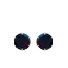 6 MM Claw Set Black Opal Solitaire Stud earrings Black Opal - ( AAA ) - Quality - Rosec Jewels