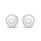 1 CT Contemporary Moissanite Swirl Gold Stud Earrings Moissanite - ( D-VS1 ) - Color and Clarity - Rosec Jewels