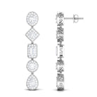 2 CT Moissanite Bridal Dangle Earrings in Gold Moissanite - ( D-VS1 ) - Color and Clarity - Rosec Jewels