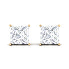 7 MM Princess Cut Solitaire Moissanite Stud Earrings Moissanite - ( D-VS1 ) - Color and Clarity - Rosec Jewels