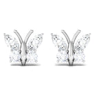 1.75 CT Cubic Zirconia Butterfly Stud Earrings Zircon - ( AAAA ) - Quality - Rosec Jewels