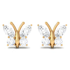 1.75 CT Cubic Zirconia Butterfly Stud Earrings Zircon - ( AAAA ) - Quality - Rosec Jewels