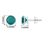 Natural Emerald Solitaire Stud Earrings Emerald - ( AAA ) - Quality - Rosec Jewels