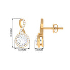 1.25 CT Minimal Zircon Infinity Stud Earrings in Gold Zircon - ( AAAA ) - Quality - Rosec Jewels