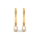 0.75 CT Gold and Diamond Three Stone Hoop Drop Earrings Diamond - ( HI-SI ) - Color and Clarity - Rosec Jewels