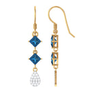 2.75 CT London Blue Topaz and Diamond Drop Dangle Earrings London Blue Topaz - ( AAA ) - Quality - Rosec Jewels