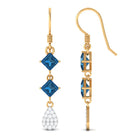 2.75 CT London Blue Topaz and Diamond Drop Dangle Earrings London Blue Topaz - ( AAA ) - Quality - Rosec Jewels