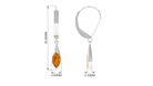 1.50 CT Marquise Cut Citrine Gold Hoop Drop Earrings in Bezel Setting Citrine - ( AAA ) - Quality - Rosec Jewels