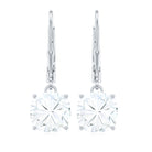 Cushion Cut Moissanite Solitaire Drop Earrings Moissanite - ( D-VS1 ) - Color and Clarity - Rosec Jewels