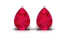 1.50 CT Pear Cut Created Ruby Solitaire Earrings Lab Created Ruby - ( AAAA ) - Quality - Rosec Jewels