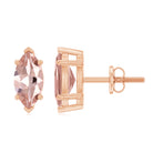 4X8 MM Marquise Cut Morganite Solitaire Stud Earrings Morganite - ( AAA ) - Quality - Rosec Jewels