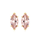 4X8 MM Marquise Cut Morganite Solitaire Stud Earrings Morganite - ( AAA ) - Quality - Rosec Jewels