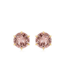 6X6 MM Morganite Solitaire Stud Earring in 6 Claw Prong Setting Morganite - ( AAA ) - Quality - Rosec Jewels