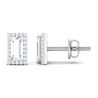 1.25 CT Classic Zircon Halo Stud Earrings in Gold Zircon - ( AAAA ) - Quality - Rosec Jewels