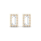 1.25 CT Classic Zircon Halo Stud Earrings in Gold Zircon - ( AAAA ) - Quality - Rosec Jewels