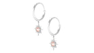 3/4 CT Milgrain Bezel Set Morganite Sunburst Drop Hoop Earrings for Women Morganite - ( AAA ) - Quality - Rosec Jewels