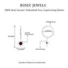 3/4 CT Milgrain Bezel Set Garnet Sunburst Drop Hoop Earrings Garnet - ( AAA ) - Quality - Rosec Jewels