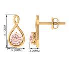 1/2 CT Elegant Morganite Infinity Solitaire Stud Earrings in Gold Morganite - ( AAA ) - Quality - Rosec Jewels